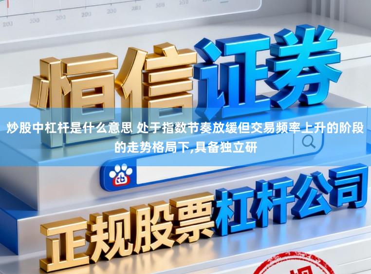 炒股中杠杆是什么意思 处于指数节奏放缓但交易频率上升的阶段的走势格局下，具备独立研